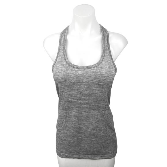 Lululemon Gray Racerback Scoop Neck Yoga Gym Workout Athletic Tank Top Size 4 - Picture 1 of 3